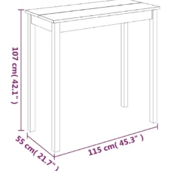 vidaXL - Bartafel - Zwart - Hout