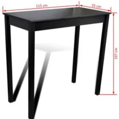 vidaXL - Bartafel - Zwart - Hout