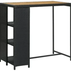 vidaXL - Bartafel - Zwart - Poly rattan