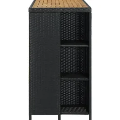 vidaXL - Bartafel - Zwart - Poly rattan