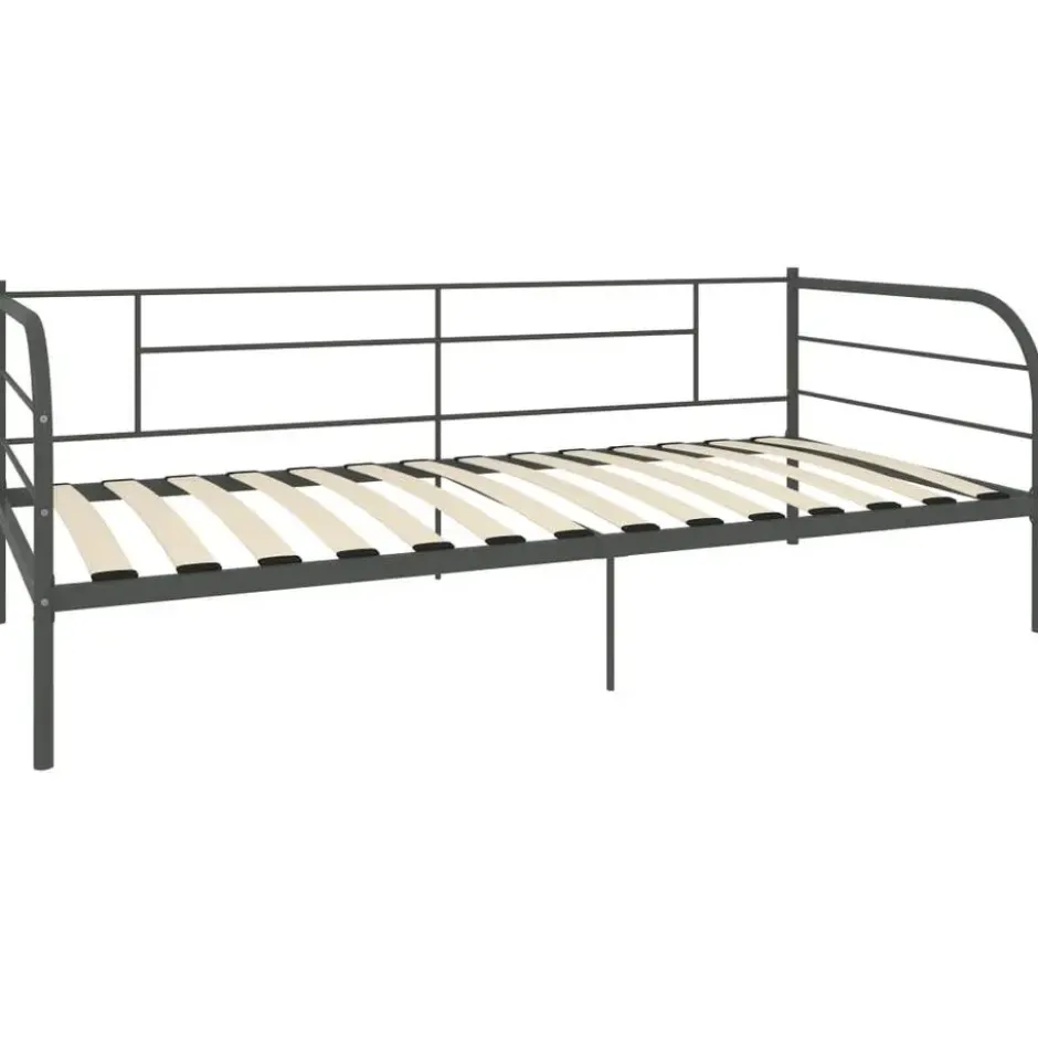 vidaXL - Bedbank - Grijs - Metaal - 90x200 cm