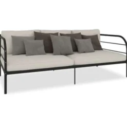 vidaXL - Bedbank - Zwart - Metaal - 90 x 200 cm