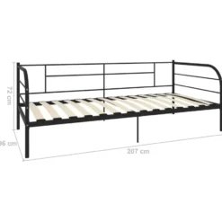 vidaXL - Bedbank - Zwart - Metaal - 90 x 200 cm