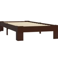 vidaXL - Bed frame - Donkerbruin - Massief grenenhout - 90x200 cm