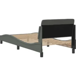 vidaXL - Bed frame Dover met hoofdbord - Donkergrijs - Stof - 80x200 cm