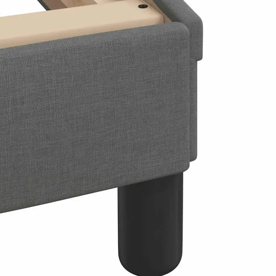 vidaXL - Bed frame Dover met hoofdbord - Donkergrijs - Stof - 80x200 cm