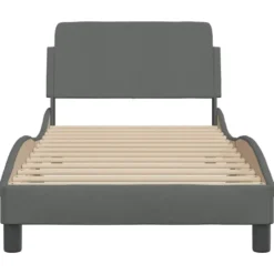 vidaXL - Bed frame Dover met hoofdbord - Donkergrijs - Stof - 80x200 cm