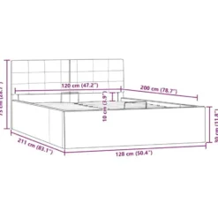 vidaXL - Bedframe - Grijs - Kunstleer - 120 x 200 cm