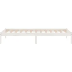 vidaXL - Bed frame massief met lattenbodem - Wit - Hout - 90x190 cm