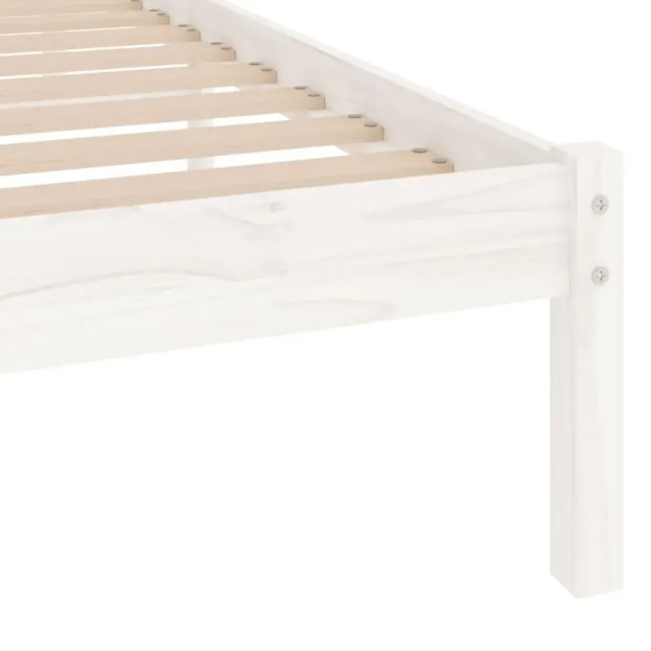vidaXL - Bed frame massief met lattenbodem - Wit - Hout - 90x190 cm