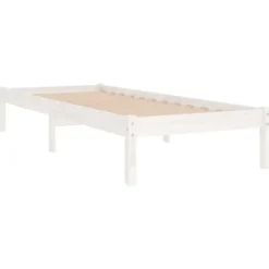 vidaXL - Bed frame massief met lattenbodem - Wit - Hout - 90x190 cm
