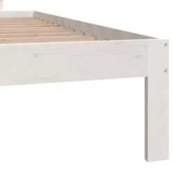 vidaXL - Bed frame met hoofdbord - Wit - Massief grenenhout - 100x200 cm