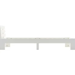 vidaXL - Bed frame met hoofdbord - Wit - Massief grenenhout - 90x200 cm