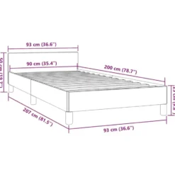 vidaXL - Bed frame met hoofdeinde zonder matras - zwart kunstleer - 90x200 cm