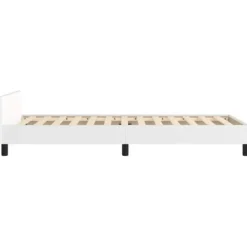 vidaXL - Bed frame met hoofdeinde zonder matras - Wit - Hout - 90x200 cm