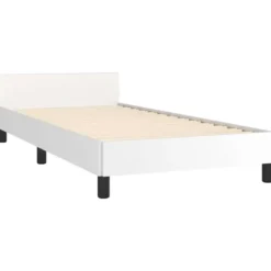 vidaXL - Bed frame met hoofdeinde zonder matras - Wit - Hout - 90x200 cm