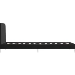 vidaXL - Bed frame met hoofdeinde - Zwart - Stof - 90x200 cm