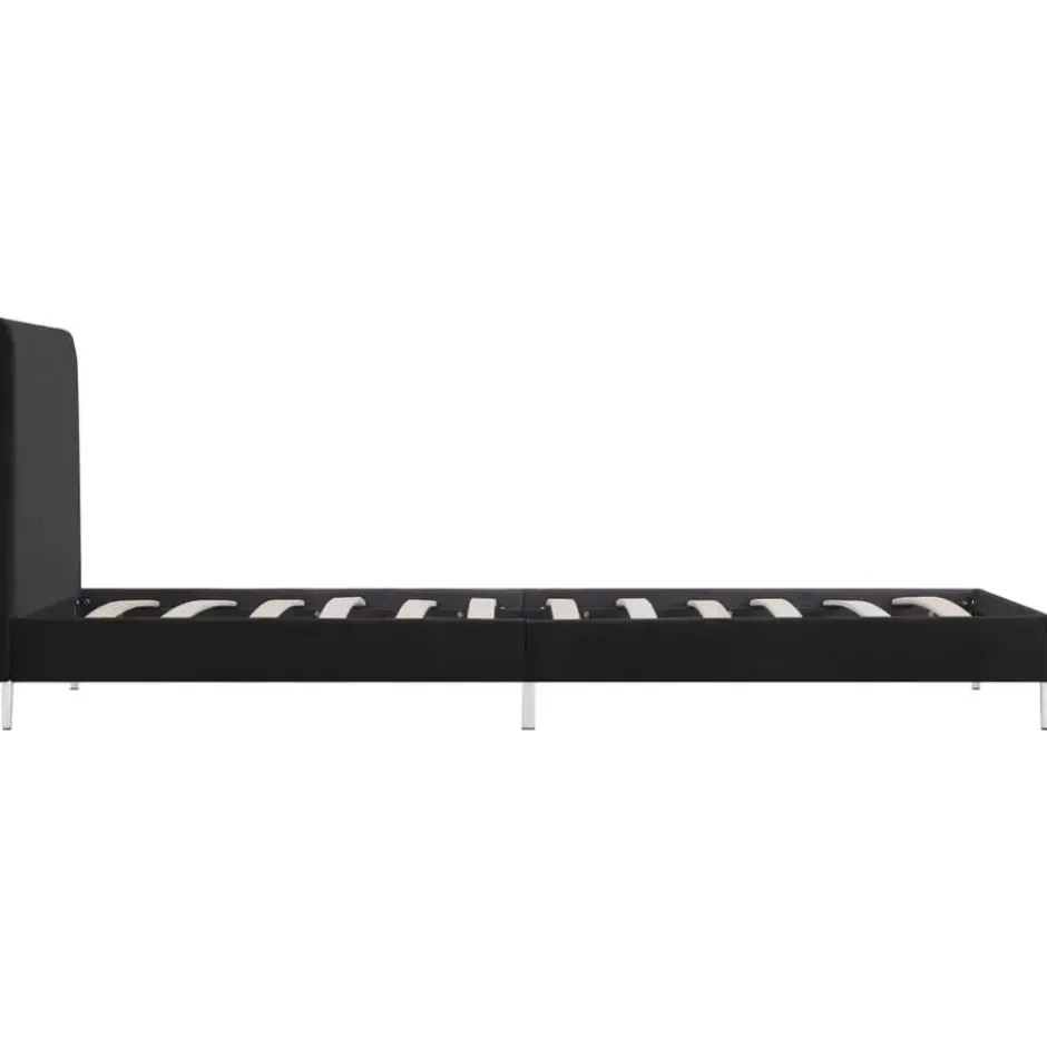 vidaXL - Bed frame met hoofdeinde - Zwart - Stof - 90x200 cm
