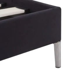 vidaXL - Bed frame met hoofdeinde - Zwart - Stof - 90x200 cm
