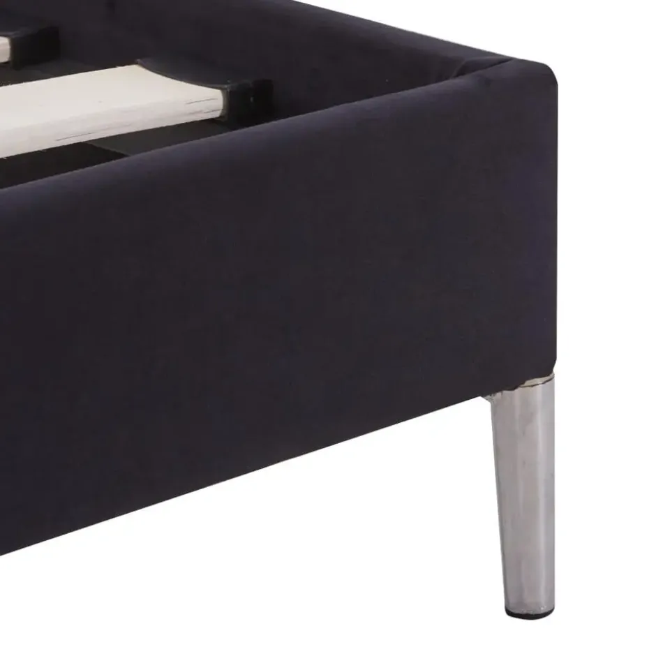 vidaXL - Bed frame met hoofdeinde - Zwart - Stof - 90x200 cm