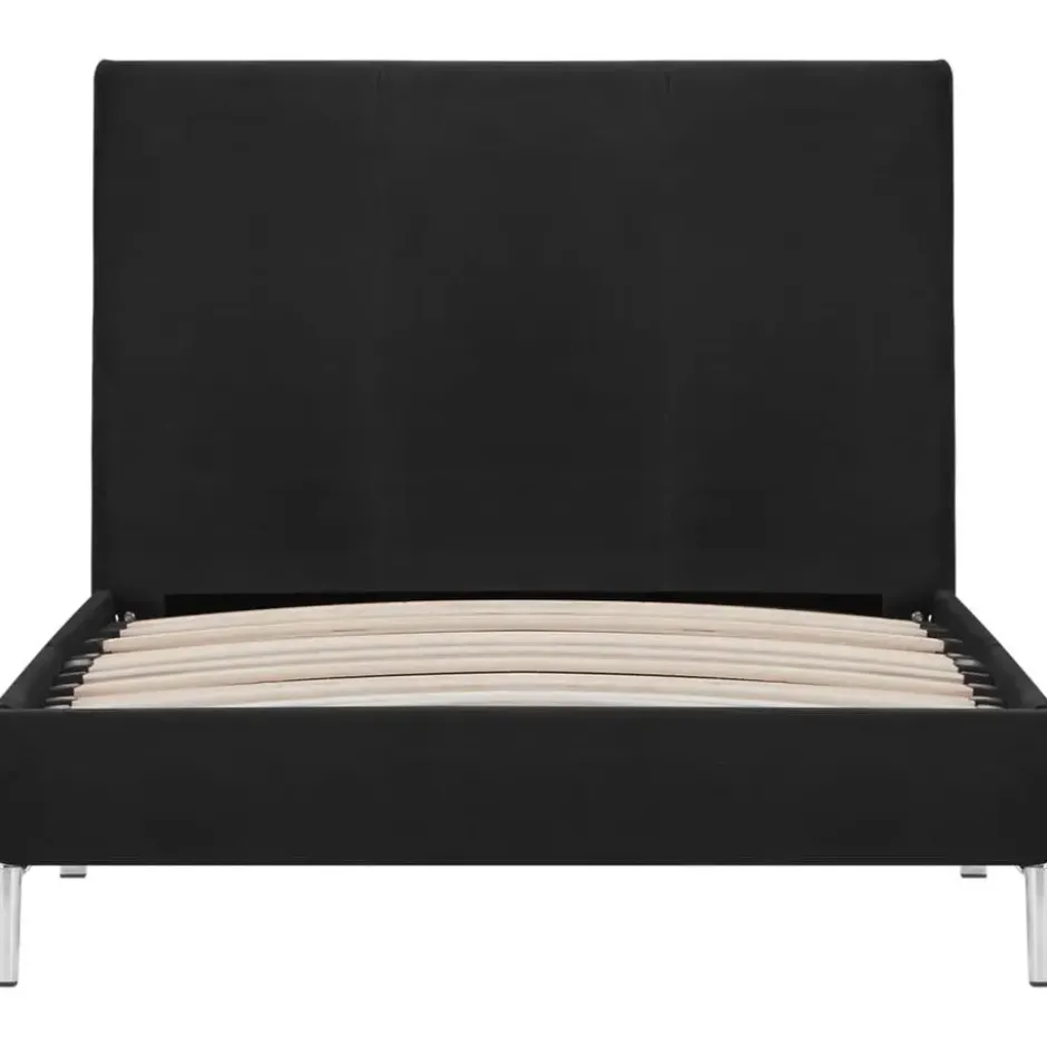 vidaXL - Bed frame met hoofdeinde - Zwart - Stof - 90x200 cm