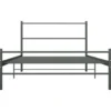 vidaXL - Bed frame met hoofdeinde - Grijs - Metaal - 90x200 cm