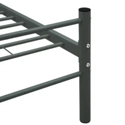 vidaXL - Bed frame met hoofdeinde - Grijs - Metaal - 90x200 cm