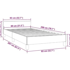 vidaXL - Bed frame met hoofdeinde zonder matras - Zwart - Fluweel - 80x200 cm