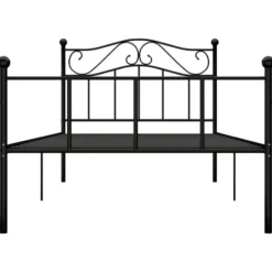 vidaXL - Bed frame met hoofdeinde en lattenbodem - Zwart - Metaal - 90x200 cm