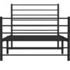 vidaXL - Bed frame met hoofdeinde - Zwart - Metaal - 90x200 cm