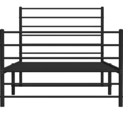 vidaXL - Bed frame met hoofdeinde - Zwart - Metaal - 90x200 cm