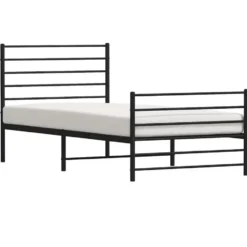 vidaXL - Bed frame met hoofdeinde - Zwart - Metaal - 90x200 cm