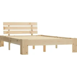 vidaXL - Bed frame met hoofdeinde - Bruin - Massief grenenhout - 120x200 cm