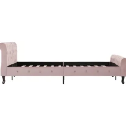 vidaXL - Bed frame met hoofdeinde - Roze - Fluweel - 140x200 cm