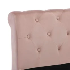 vidaXL - Bed frame met hoofdeinde - Roze - Fluweel - 140x200 cm