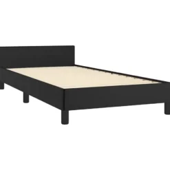 vidaXL - Bed frame met hoofdeinde - Zwart - Kunstleer - 80x200 cm