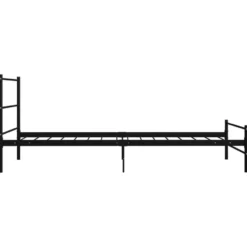 vidaXL - Bed frame met hoofdeinde - Zwart - Metaal - 100x200 cm