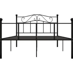 vidaXL - Bed frame met hoofdeinde - Zwart - Metaal - 120x200 cm