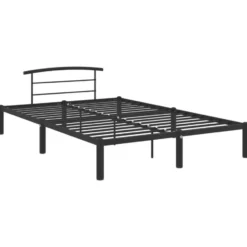 vidaXL - Bed frame met hoofdeinde - Zwart - Metaal - 140 x 200 cm