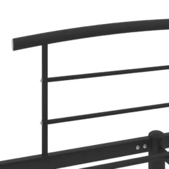 vidaXL - Bed frame met hoofdeinde - Zwart - Metaal - 140 x 200 cm