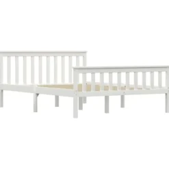 vidaXL - Bed frame met hoofdeinde - Wit - Massief grenenhout - 140x200 cm