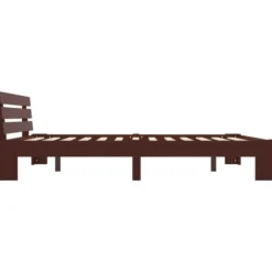 vidaXL - Bed frame met hoofdeinde - Donkerbruin - Grenenhout - 160x200 cm