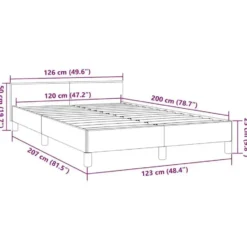 vidaXL - Bed frame met hoofdeinde zonder matras - Zwart - Kunstleer - 120x200 cm