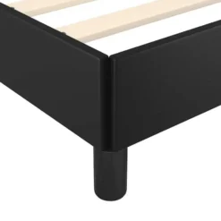 vidaXL - Bed frame met hoofdeinde zonder matras - Zwart - Kunstleer - 120x200 cm