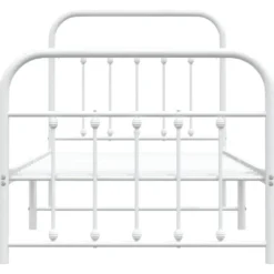 vidaXL - Bed frame met hoofd- en voeteneinde - Wit - Metaal - 90x190 cm