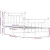 vidaXL - Bed frame met hoofd- en voeteneinde - Wit - Metaal - 90x200 cm