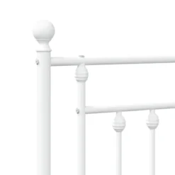 vidaXL - Bed frame met hoofd- en voeteneinde - Wit - Metaal - 90x200 cm