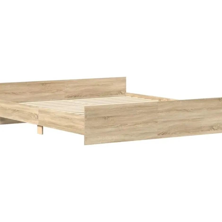 vidaXL - Bed frame met hoofd- en voeteneinde - Sonoma eikenkleur - 160x200 cm