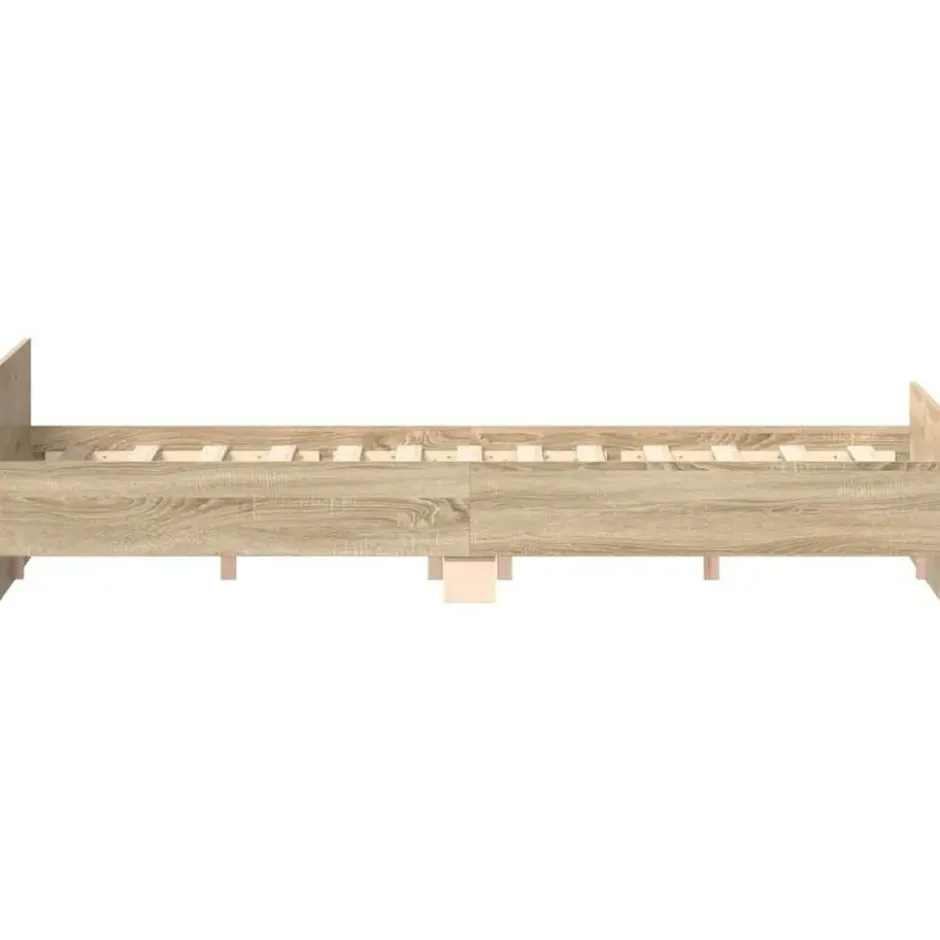 vidaXL - Bed frame met hoofd- en voeteneinde - sonoma eikenkleur - 140x200 cm