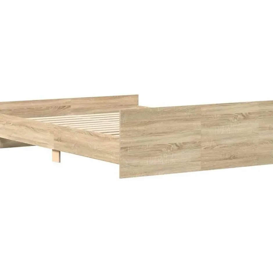 vidaXL - Bed frame met hoofd- en voeteneinde - sonoma eikenkleur - 140x200 cm